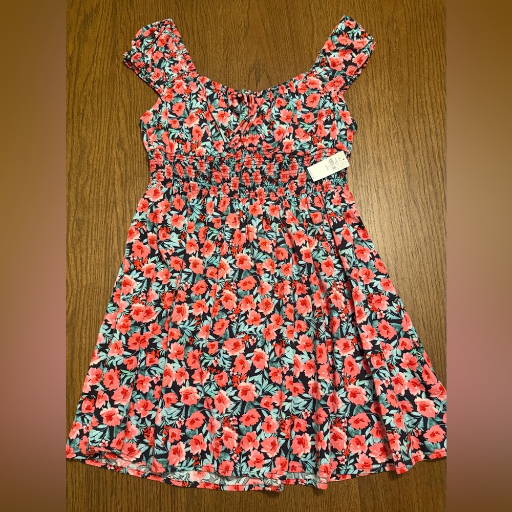 NWT Old Navy Pink Floral Smocked Mini Dress